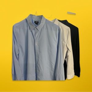 H&M “NO IRON” Mens dress shirt Bundle | 3 SHIRTS FOR 1 |